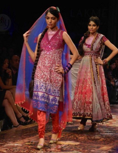 models on the ramp for Tarun Tahukuani at fashion week